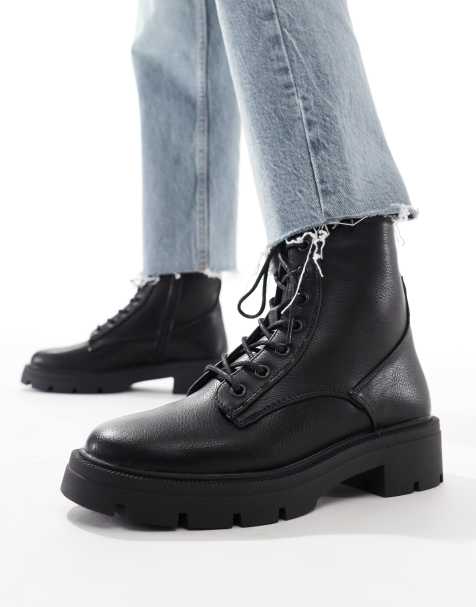 schuh - Andria - Enkellaarzen met veters in zwart - view 1