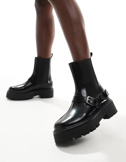 Chelsea Boots Black Booties With Buckles Where's That From Bode