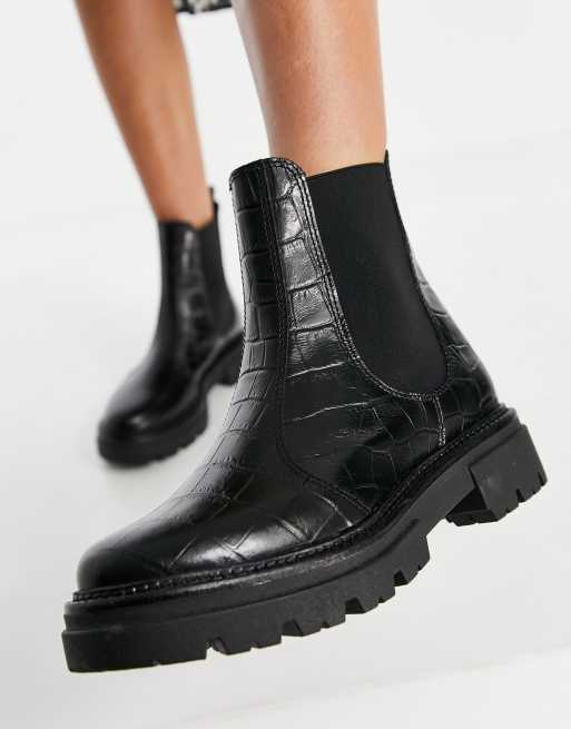 Black croc chelsea on sale boots