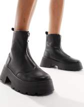 ASOS DESIGN Attention borg lined mini boots in black | ASOS