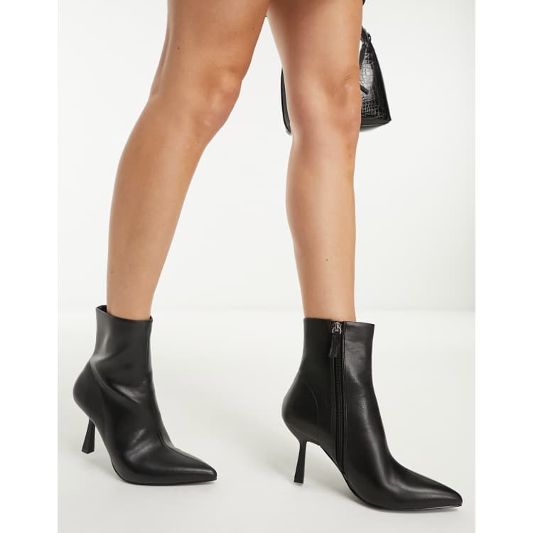 Stiletto leather ankle clearance boots