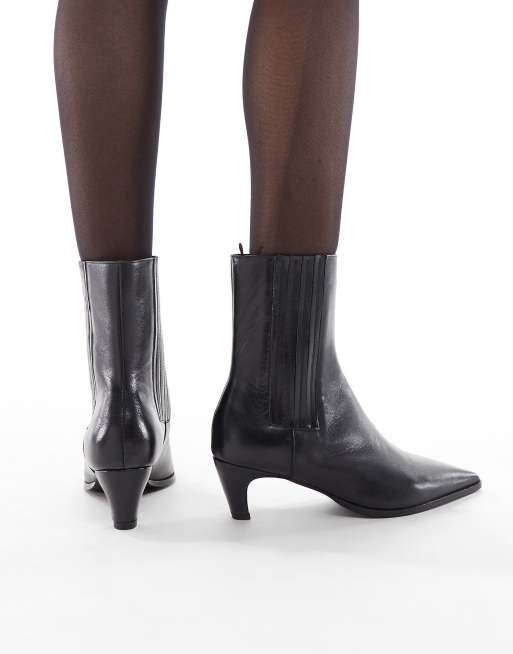 schuh – Betsy – Czarne buty do kostki na średnim obcasie-kaczuszce, 4 z 4