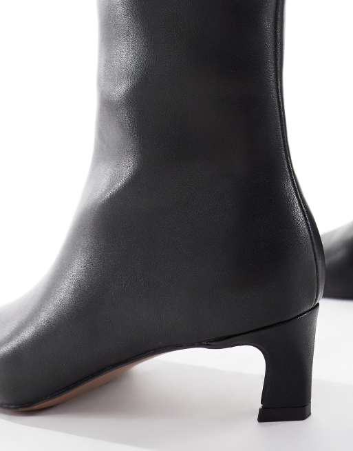 schuh – Bexley – Svarta ankelboots med spetsig tå och taxklack, 3 av 4
