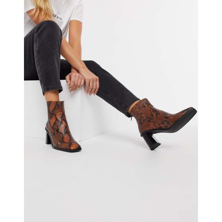 Bottines serpent marron new arrivals