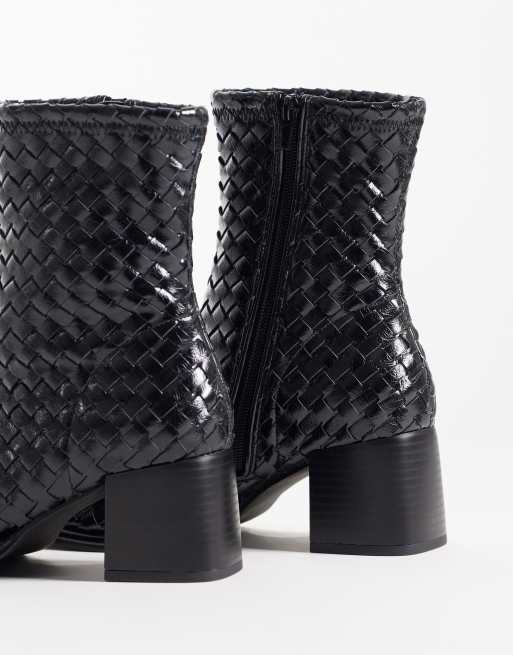 Schuh Bonnie geflochtene Ankle-Sock-Boots in Schwarz, 4 von 4