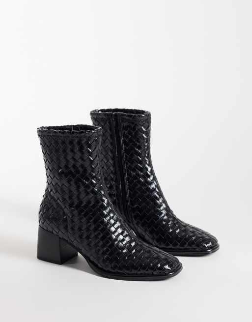 Schuh Bonnie vævede sokkestøvler i sort, 2 af 4