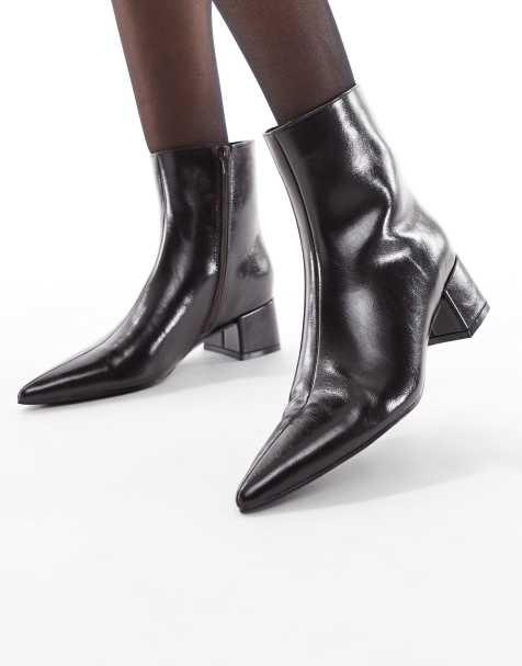 schuh Bridget heeled ankle boots in burgundy - view 1