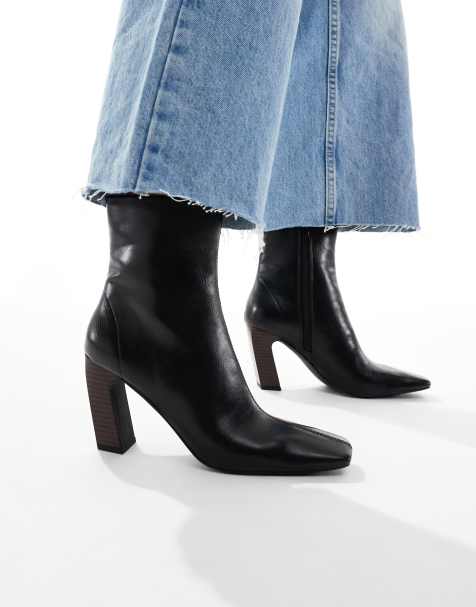 schuh – Bryson – Ankle-Boots in Schwarz mit schrägem Absatz - view 1