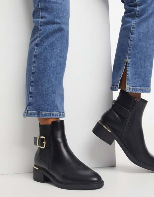 schuh Caitlin ankle boot with buckle in black, 3 of 4