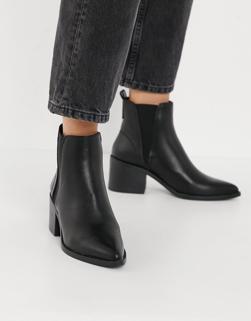 Schuh Charlotte mid heeled ankle boot in black