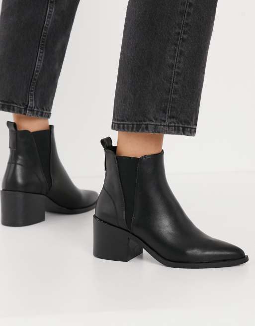 schuh Charlotte mid heeled ankle boot in black, 4 of 4