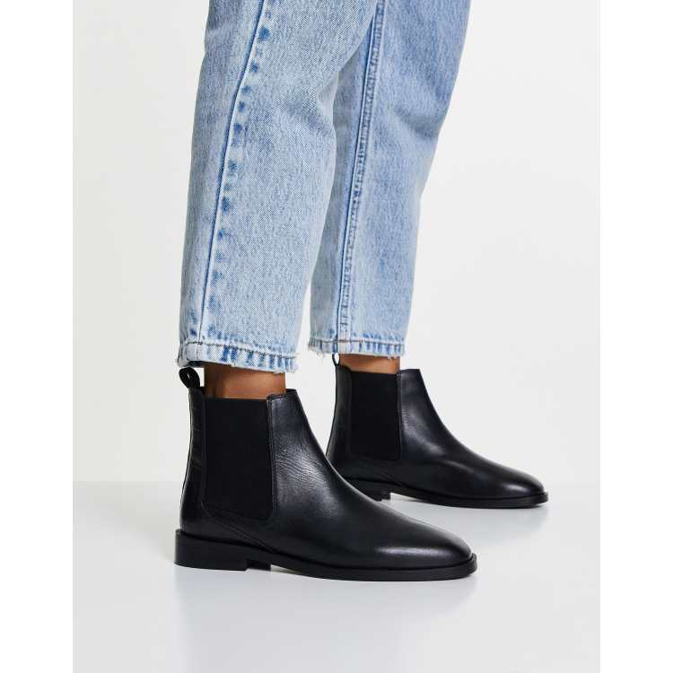 Asos design aura leather chelsea store ankle boots