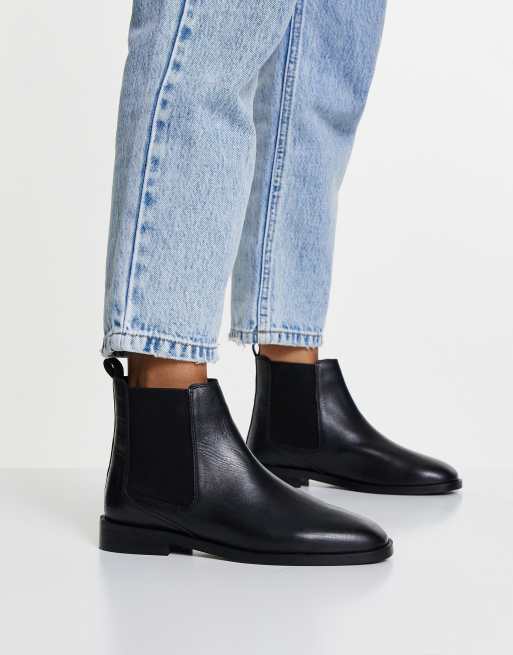 schuh Christina leather Chelsea boots in black | ASOS