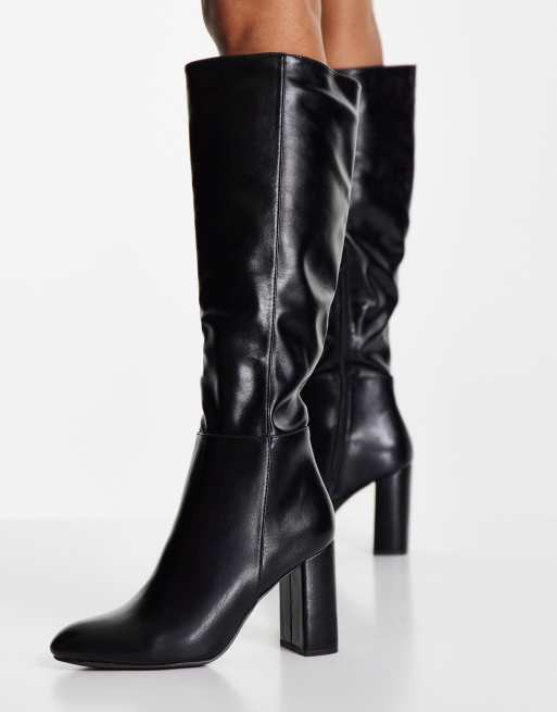 schuh Dakota heeled knee boots in black, 2 of 4