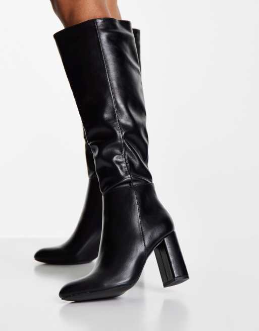 schuh Dakota heeled knee boots in black, 4 of 4
