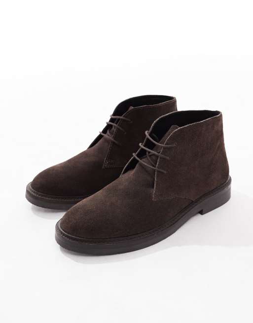 schuh – Dale – Czekoladowe zamszowe buty sznurowane na grubej podeszwie, 2 z 4