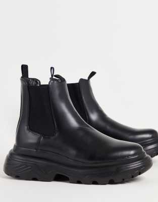 Schuh Darnel chunky high heel chelsea boots in black