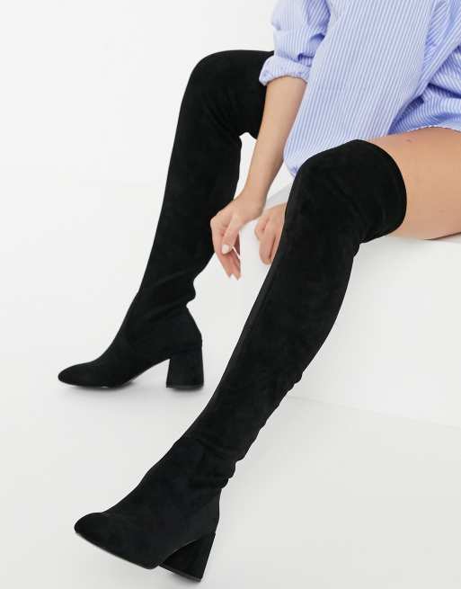 Asos katcher heeled over the knee boots sale