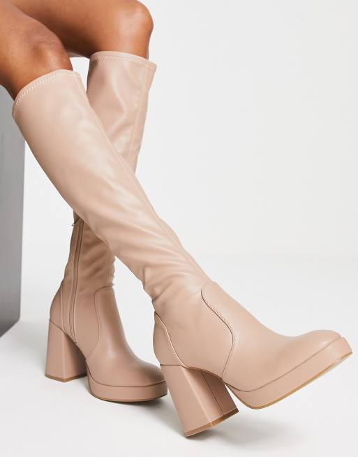 Nude over deals the knee boots