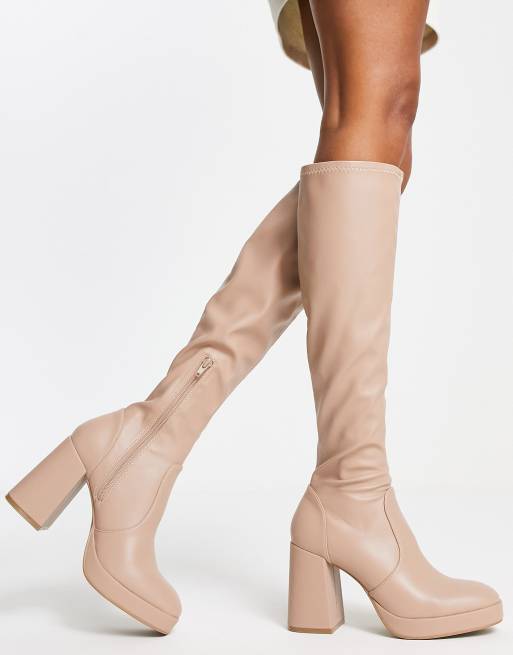 Stone over the knee boots sale