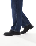 [DEVIN] schuh Devin chunky lace up boots in black Black pu Schuh