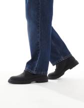 SEQWL round toe chelsea boots in faux suede black
