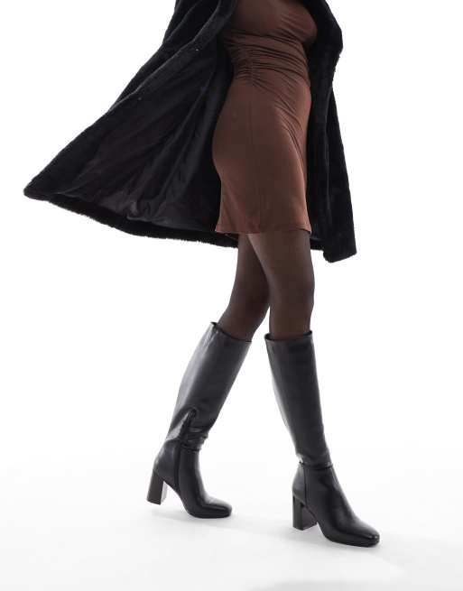 schuh Devlin heeled knee boots in black