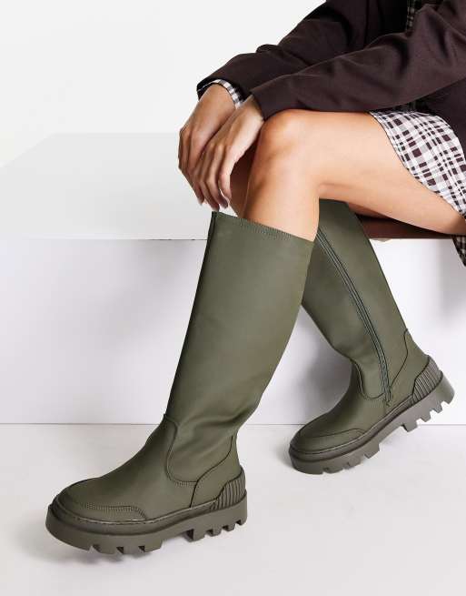 schuh – Devon – Kniehohe Stiefel in Khaki zum Überziehen, 3 von 4