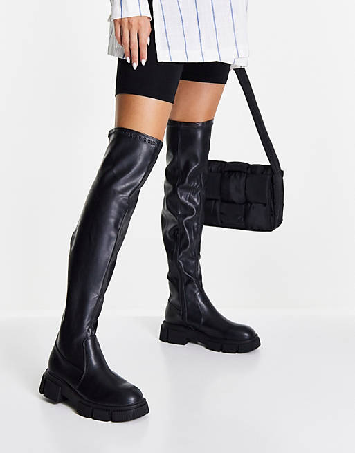 schuh Dixie over the knee boots in black