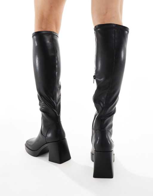 schuh – Doja – Kniehohe Stiefel in Schwarz mit dicker Sohle, 4 von 4