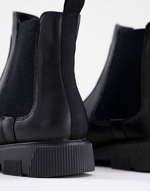 løg uophørlige Tegne Schuh - Dom - Sorte Chelsea-støvler i læder | ASOS
