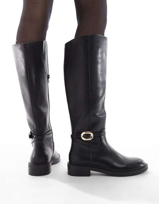 schuh Dory riding knee boots in black ASOS