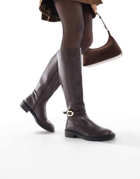 schuh Dory riding knee boots in brown - view 1