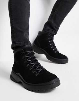  dustin chunky lace up boots in microsuede  
