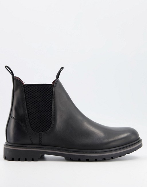 schuh dylan chunky chelsea boots in black leather
