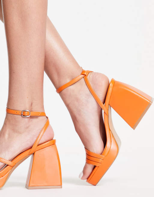 Orange cheap platform heels