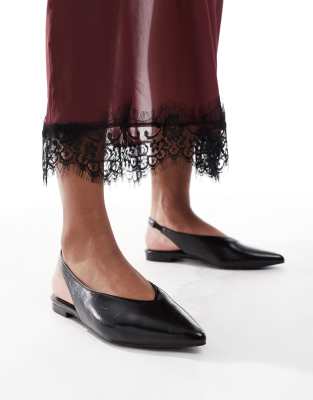 schuh - Lace - Chaussures plates à bride arrière - Noir