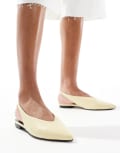 [Schuh] schuh Lace slingback flat shoes in lemon-Yellow 41 YELLOW