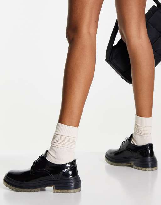 schuh - Laguna - Chunky sorte laksko med snører og gennemsigtige såler - Kun hos ASOS, 4 af 4