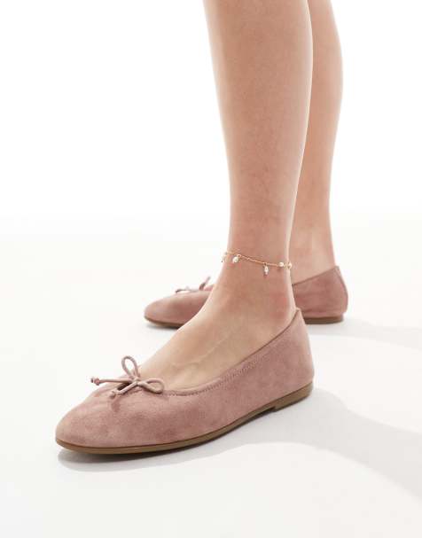 schuh - Lambert - Ballerina's van suède in roze - view 1