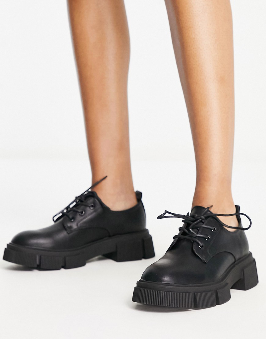 Lancey chunky lace up shoes in black