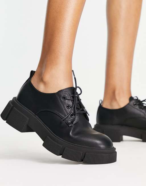 schuh Lancey chunky lace up shoes in black