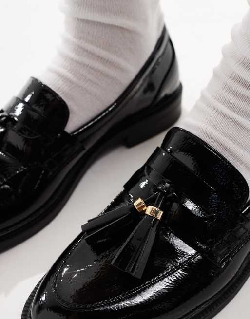 schuh Lane tassel loafers in black patent, 3 of 4