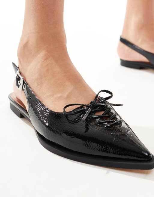 schuh - Lars - Chaussures plates à bout pointu et détail noué - Noir, 2 de 4
