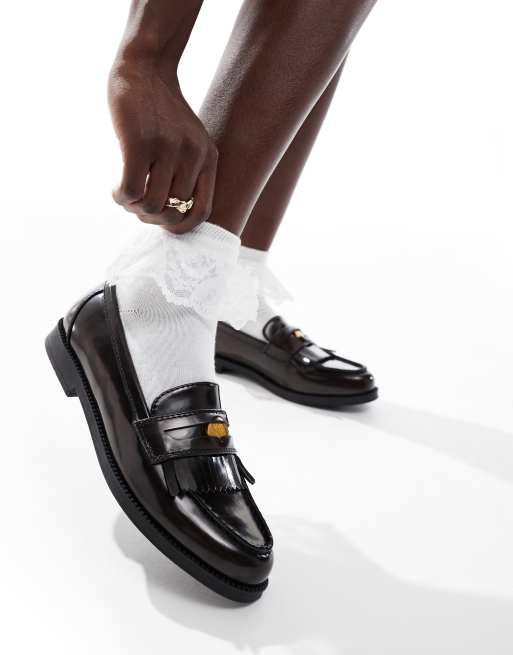 schuh Laurent coin loafers in brown