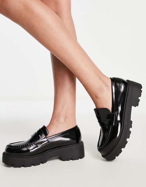 Chunky black loafers store womens