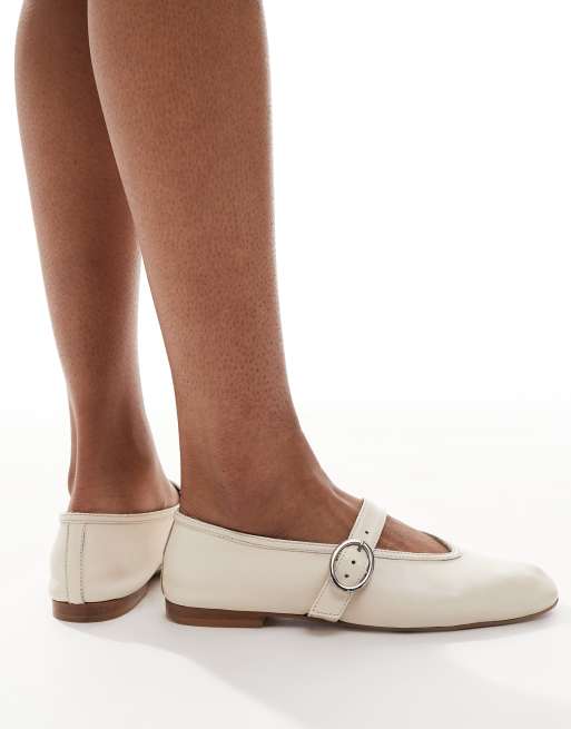 schuh Lavena mary jane flats in bone leather, 2 of 4