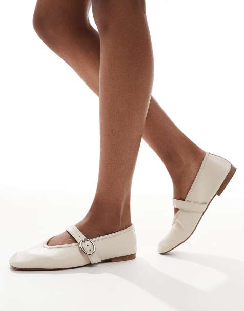 schuh - Lavena - Scarpe Mary Jane in pelle color osso - view 1