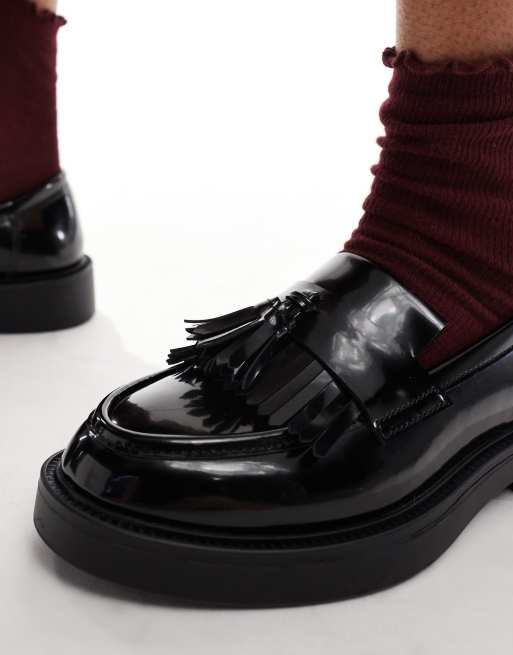schuh Lawton tassel loafers in black, 2 of 4