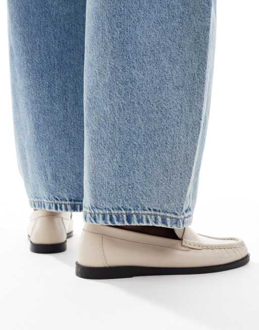 schuh Lea loafers in off white leather, 4 of 4